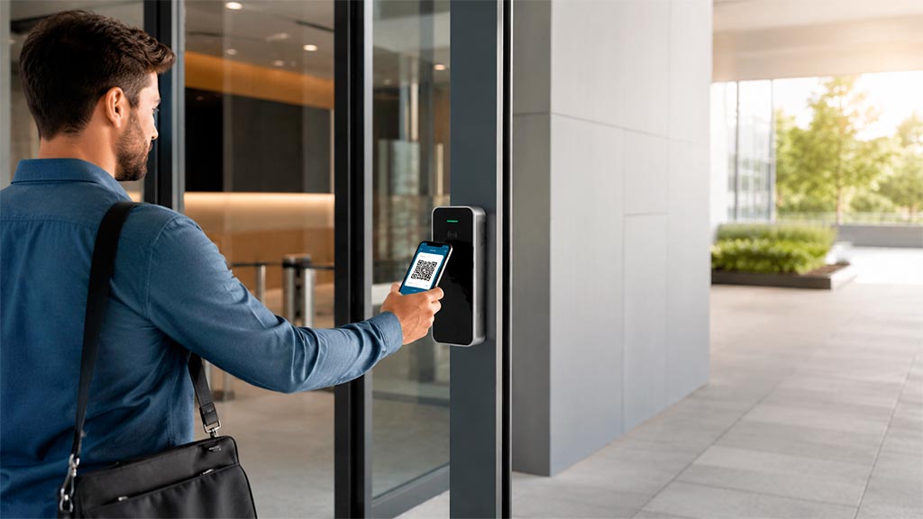 Sistema de control de accesos con app móvil y código QR instalado por CGA Sistema de control de accesos con app móvil y código QR instalado por CGA