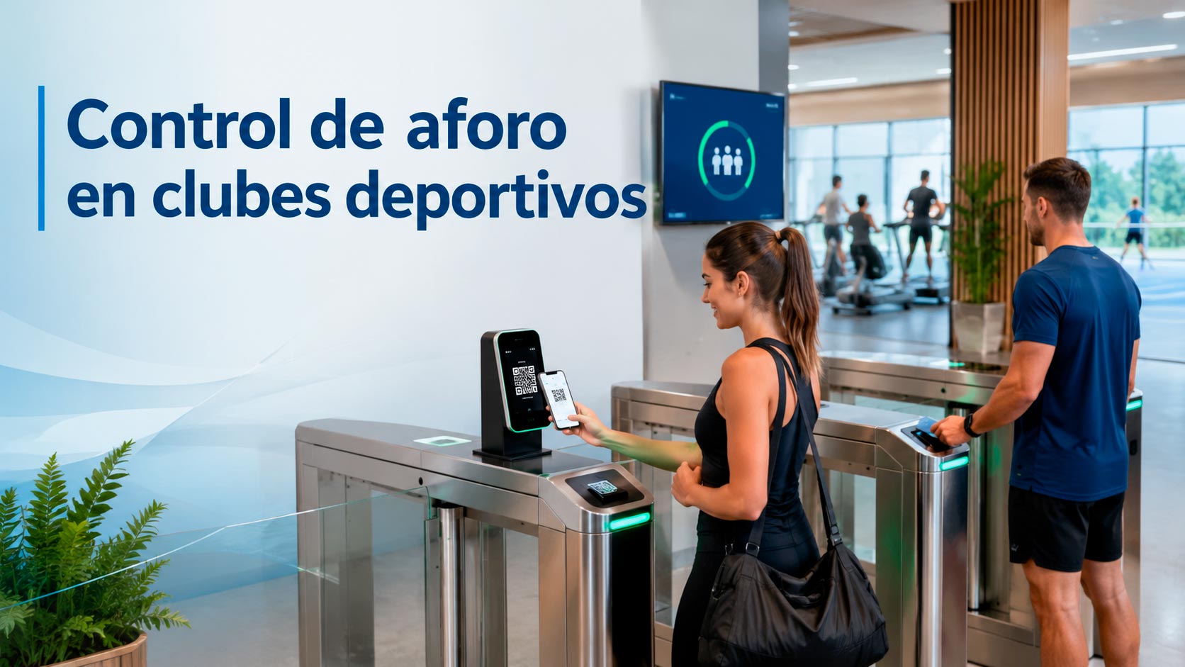Sistema de control de aforo y accesos para clubes deportivos con tornos, QR y gestión de socios Sistema de control de aforo y accesos para clubes deportivos con tornos, QR y gestión de socios